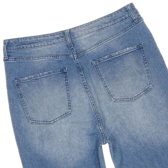 HT Denim Jeans Juniors Size 13 Mom Distressed Tapered Blue Stretch 32 x 26.5 - Picture 6 of 9